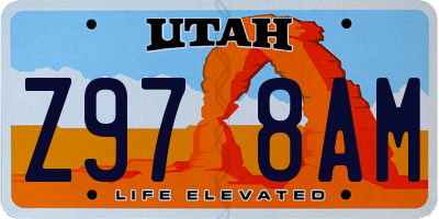 UT license plate Z978AM