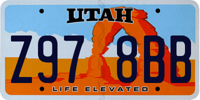 UT license plate Z978BB