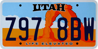 UT license plate Z978BW