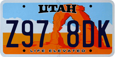 UT license plate Z978DK