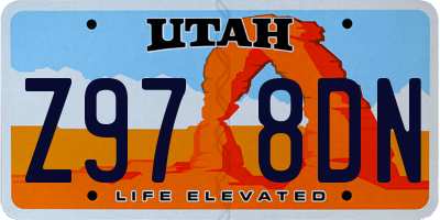 UT license plate Z978DN