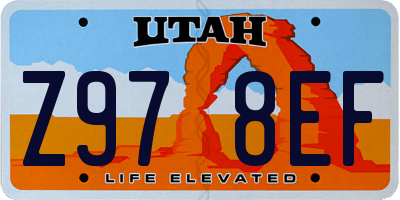UT license plate Z978EF