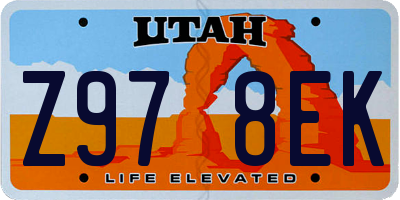 UT license plate Z978EK