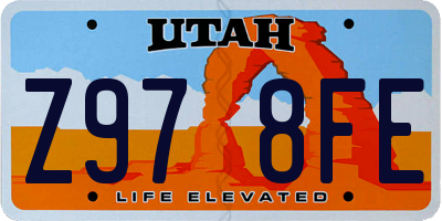 UT license plate Z978FE