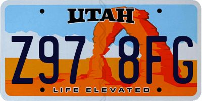 UT license plate Z978FG