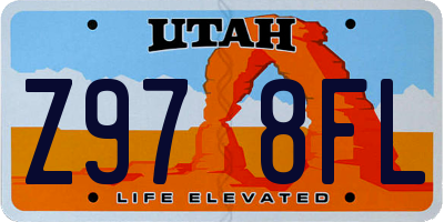 UT license plate Z978FL