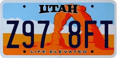 UT license plate Z978FT