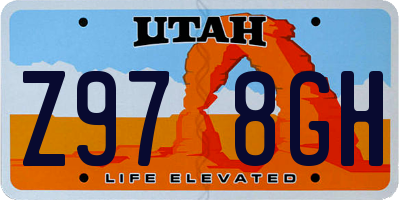 UT license plate Z978GH