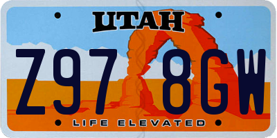UT license plate Z978GW
