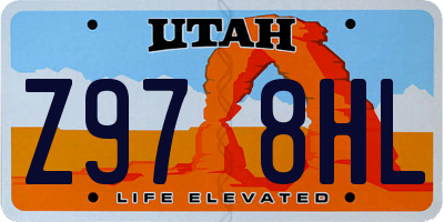 UT license plate Z978HL