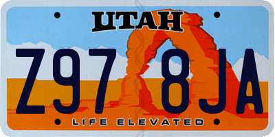 UT license plate Z978JA