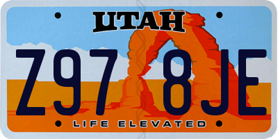 UT license plate Z978JE