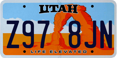 UT license plate Z978JN