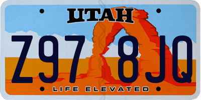 UT license plate Z978JQ