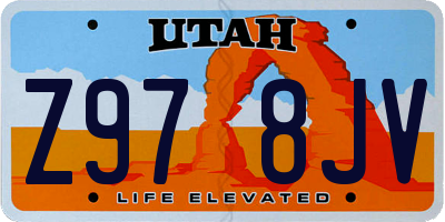 UT license plate Z978JV