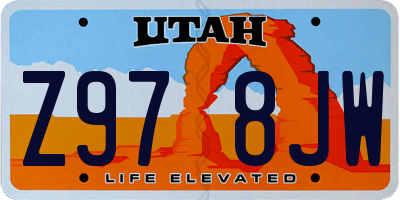 UT license plate Z978JW