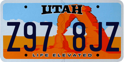 UT license plate Z978JZ