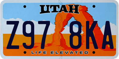 UT license plate Z978KA