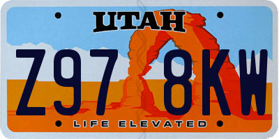 UT license plate Z978KW