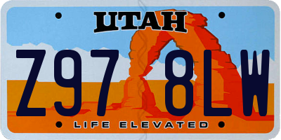 UT license plate Z978LW