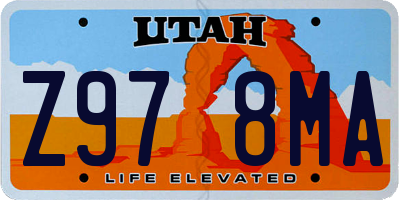 UT license plate Z978MA