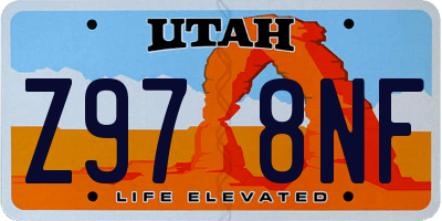 UT license plate Z978NF