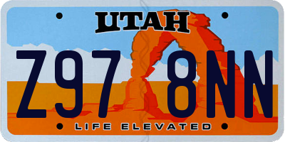 UT license plate Z978NN