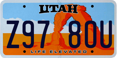 UT license plate Z978OU