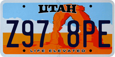 UT license plate Z978PE
