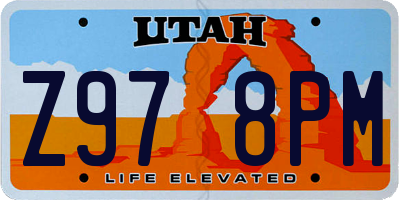 UT license plate Z978PM