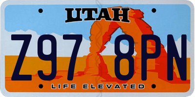 UT license plate Z978PN