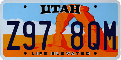 UT license plate Z978QM