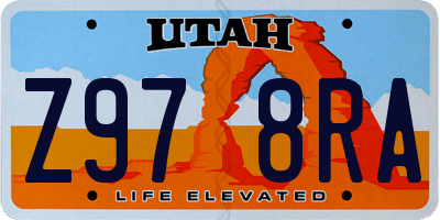 UT license plate Z978RA