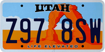 UT license plate Z978SW