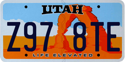 UT license plate Z978TE