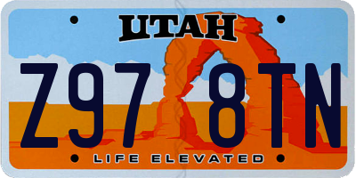 UT license plate Z978TN