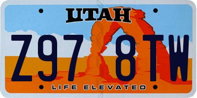UT license plate Z978TW