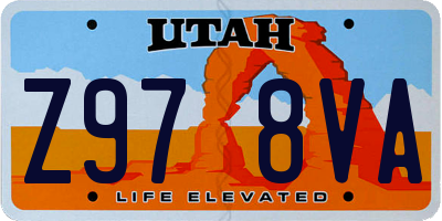 UT license plate Z978VA