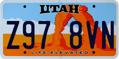 UT license plate Z978VN