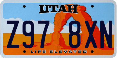 UT license plate Z978XN