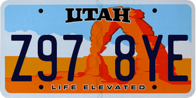 UT license plate Z978YE
