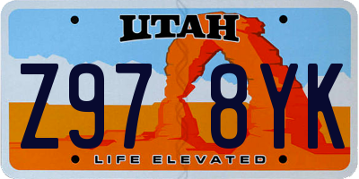 UT license plate Z978YK