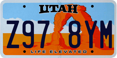UT license plate Z978YM