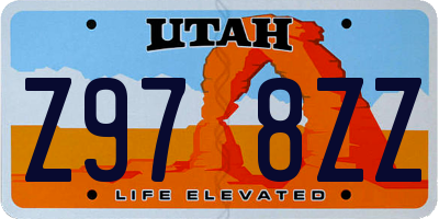 UT license plate Z978ZZ