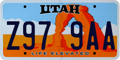 UT license plate Z979AA