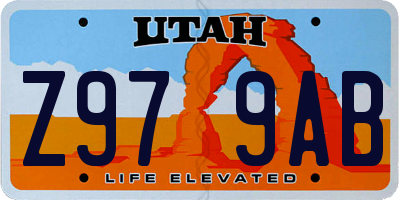 UT license plate Z979AB
