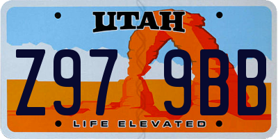 UT license plate Z979BB