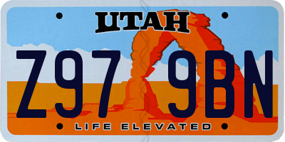 UT license plate Z979BN