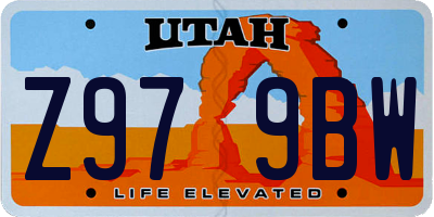 UT license plate Z979BW