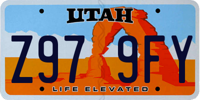 UT license plate Z979FY